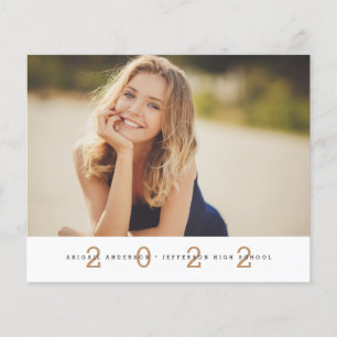 Budget Simple Gold Photo Graduation Announcement 