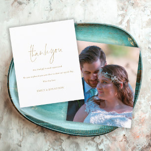 Budget Simple Gold Script Foto Hochzeit Vielen Dan