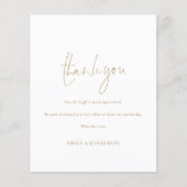 Budget Simple Gold Script Foto Hochzeit Vielen Dan (Vorderseite)