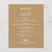 Budget Simple Gold Wedding Menu Flyer (Vorne)