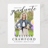 Budget Simple Graduate Chic Foto Abschluss Card (Vorderseite)