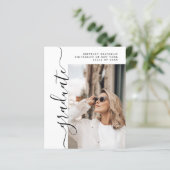 Budget Simple Graduate Chic Foto Abschluss Card (Stehend Vorderseite)