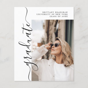 Budget Simple Graduate Chic Foto Abschluss Card