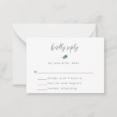 Budget Simple Green Wedding RSVP Card Mitteilungskarte (Vorderseite)