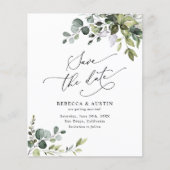 Budget Simple Greenery Wedding Save the Date (Vorderseite)