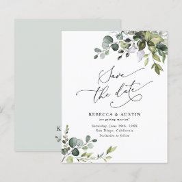 Budget Simple Greenery Wedding Save the Date