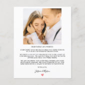 Budget Simple Heart Script Wedding Danke Karten (Hinten)