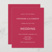 Budget Simple Magenta QR Code Hochzeit Einladung (Vorne/Hinten)