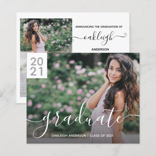 Budget Simple Modern 2 Foto Abschluss (Vorne/Hinten)