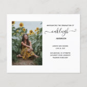 Budget Simple Modern 2 Foto Abschluss Ankündigung (Rückseite)