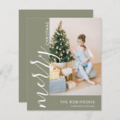 Budget Simple Modern Foto Frohe Weihnachten (Vorne/Hinten)