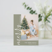 Budget Simple Modern Foto Frohe Weihnachten (Stehend Vorderseite)