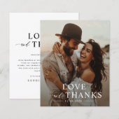 Budget Simple Modern Foto Wedding Danke Karte (Vorne/Hinten)