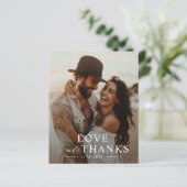 Budget Simple Modern Foto Wedding Danke Karte (Stehend Vorderseite)