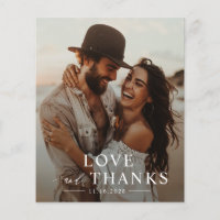 Budget Simple Modern Foto Wedding Danke Karte