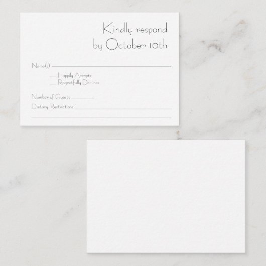 Budget Simple Modern Typografy Schwarz-weiß UAWG Mitteilungskarte (Vorne/Hinten)