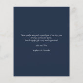 Budget Simple Navy Blue Custom Danke Karte (Rückseite)