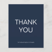 Budget Simple Navy Blue Custom Danke Karte (Vorderseite)