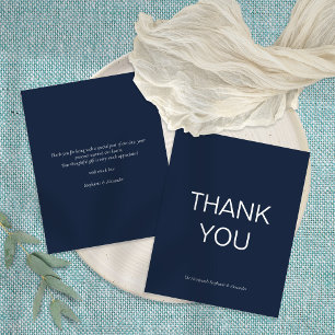 Budget Simple Navy Blue Custom Danke Karte