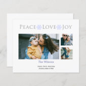 Budget Simple Peace Liebe Joy Foto Holiday Card (Vorne/Hinten)