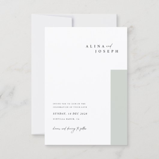 Budget Simple Photo Beach Destination Wedding Einladung (Rückseite)