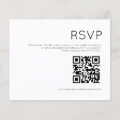 Budget Simple QR Code Black and White Wedding RSVP (Vorderseite)