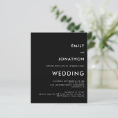Budget Simple QR Code Black Wedding Einladung (Stehend Vorderseite)