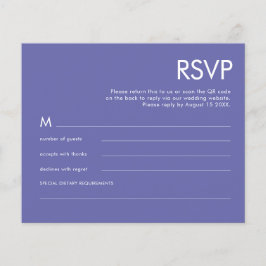 Budget Simple QR Code Blue Wedding RSVP