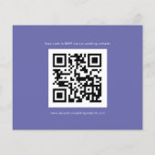 Budget Simple QR Code Blue Wedding RSVP (Rückseite)