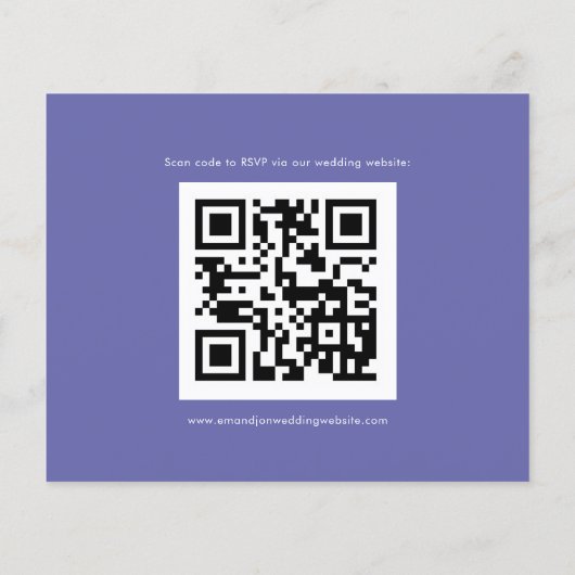 Budget Simple QR Code Blue Wedding RSVP (Rückseite)