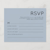 Budget Simple QR Code Dusty Blue Wedding RSVP (Vorderseite)