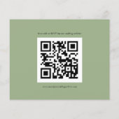 Budget Simple QR Code Sage Green Wedding RSVP (Rückseite)