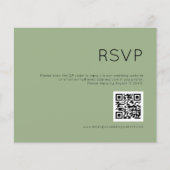 Budget Simple QR Code Sage Wedding RSVP (Vorderseite)