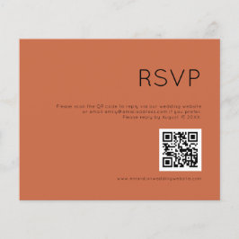 Budget Simple QR Code Terracotta Wedding RSVP