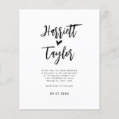 BUDGET Simple Romantic Lovely Heart Script Wedding (Vorderseite)