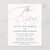 Budget Simple Rose Gold Details on back Wedding Flyer (Vorne)