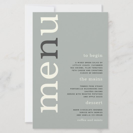 BUDGET Simple Sage Elfenbeintypografie Wedding Men (Vorderseite)