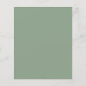 Budget Simple Sage Green Wedding Menu Flyer (Hinten)