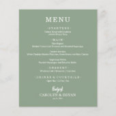 Budget Simple Sage Green Wedding Menu Flyer (Vorne)