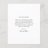 Budget Simple Script Foto Wedding Danke Card (Rückseite)