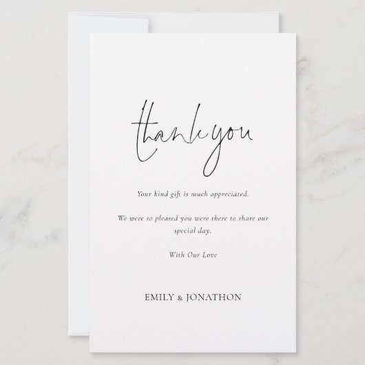 Budget Simple Script Foto Wedding Large Vielen Dan (Vorderseite)