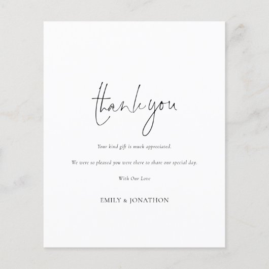 Budget Simple Script Foto Wedding Vielen Dank (Vorderseite)