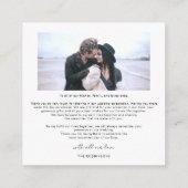 Budget Simple Script Wedding Foto Danke Karte (Rückseite)