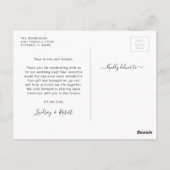 Budget Simple Script Wedding Foto Vielen Dank Postkarte (Rückseite)