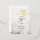 Budget Simple Seashell Sandy Beach Folie Einladungspostkarte (Vorderseite/Rückseite)