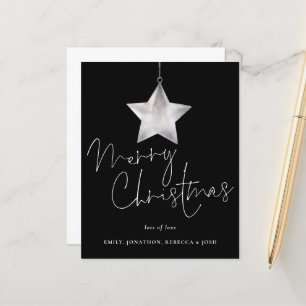 Budget Simple Silver Star Frohe Weihnachten Schwar