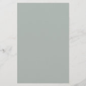 Budget Simple Silvery Sage Green Wedding Menu (Rückseite)