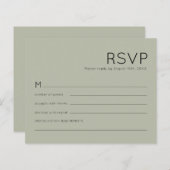 Budget Simple Soft Sage Green Wedding RSVP (Vorne/Hinten)