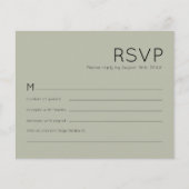 Budget Simple Soft Sage Green Wedding RSVP (Vorderseite)
