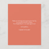 Budget Simple Terracotta Portrait Danke Karte (Rückseite)